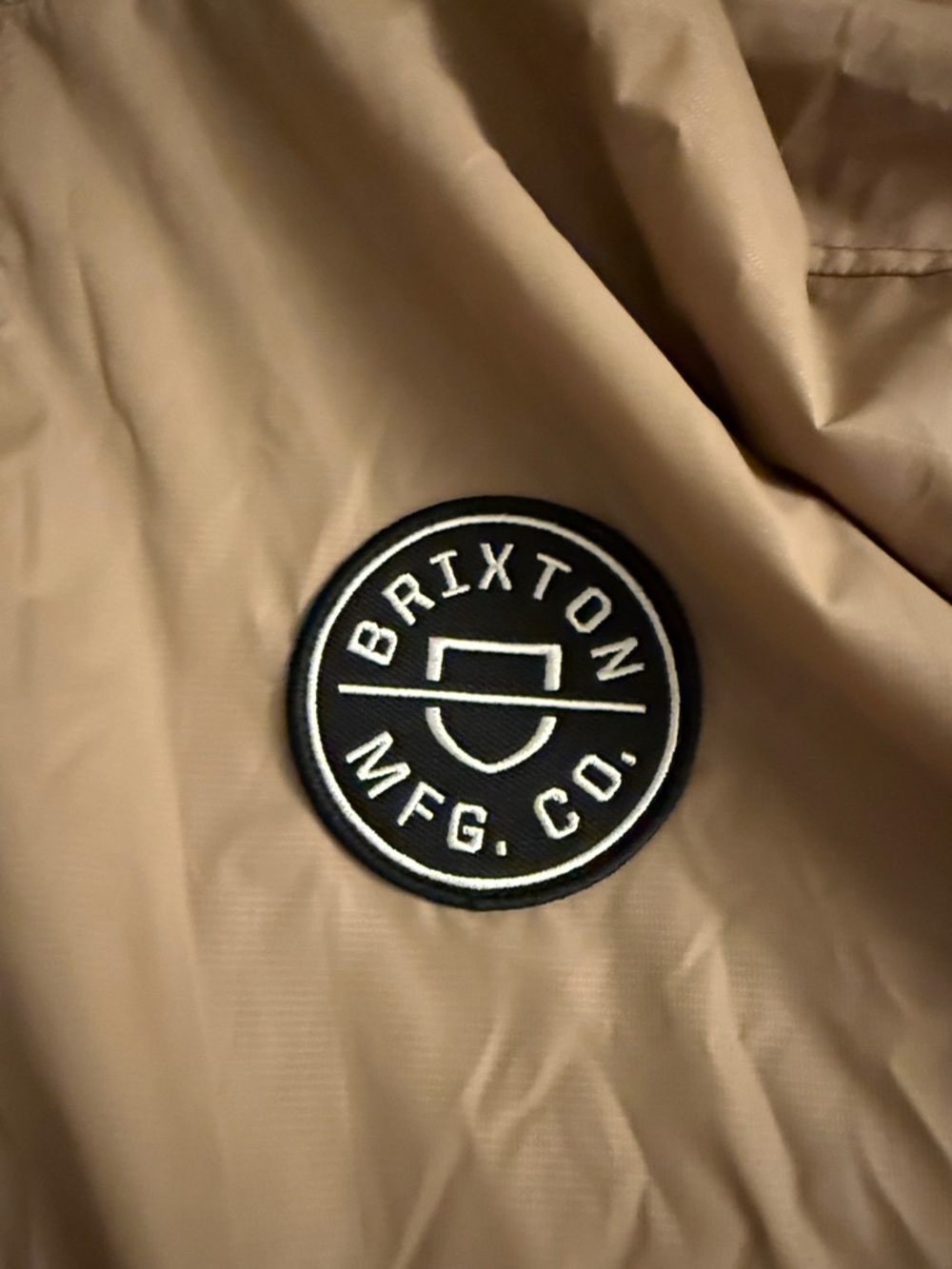 Brixton Hooded Windbreaker Jacket in Tan - Picture 2 of 4